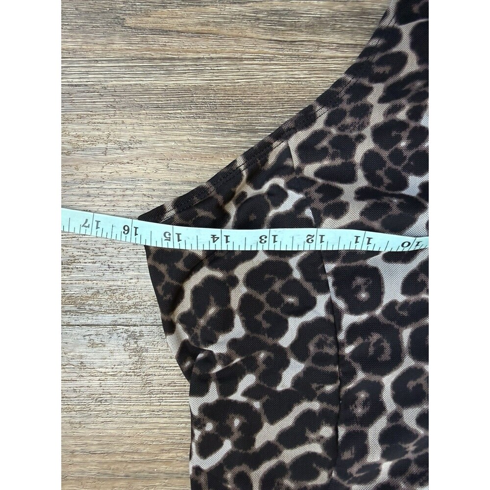 AFRM Womens Leopard Cami Style Bodysuit Bustier Size Large Adjustable Straps - Picture 13 of 14